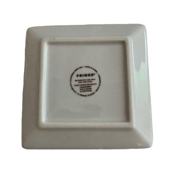 NIB - Fringe Studio Ceramic GIRL POWER Tray Jewelry/Trinket Dish 4.25" - Blue - Picture 3 of 5